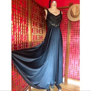 Vintage Black Lace Nightgown